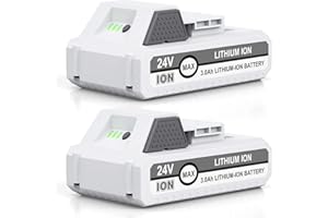 LORDONE 2 Packs 24V 3000mAh Replacement Battery for Snow Joe+Sun Joe 24V Lithium-iON Battery Series 24BAT-LTX/LTW/LTE/LT/XR EcoSharp Pro