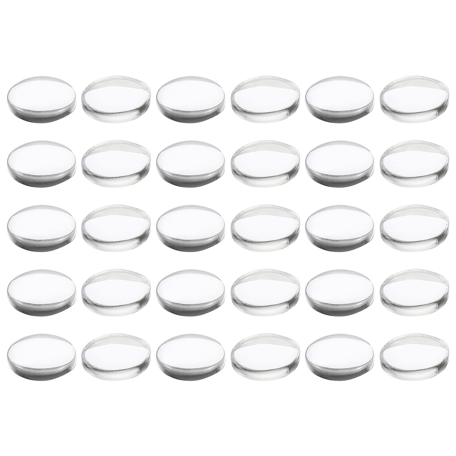 PATIKIL Transparent Glass Cabochons, 100Pcs 10x8mm Oval Glass Dome Tiles for Photo Pendant Jewelry Making, Clear