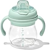 OXO Tot Transitions Soft Spout Sippy Cup with Removable Handles, 6 oz, Opal | Spill-Proof, Comes Apart to Clean, Sippy Cup, 8+ Months, Silicone Straw, Toddler Water Bottle, Straw Cup, Dishwasher Safe