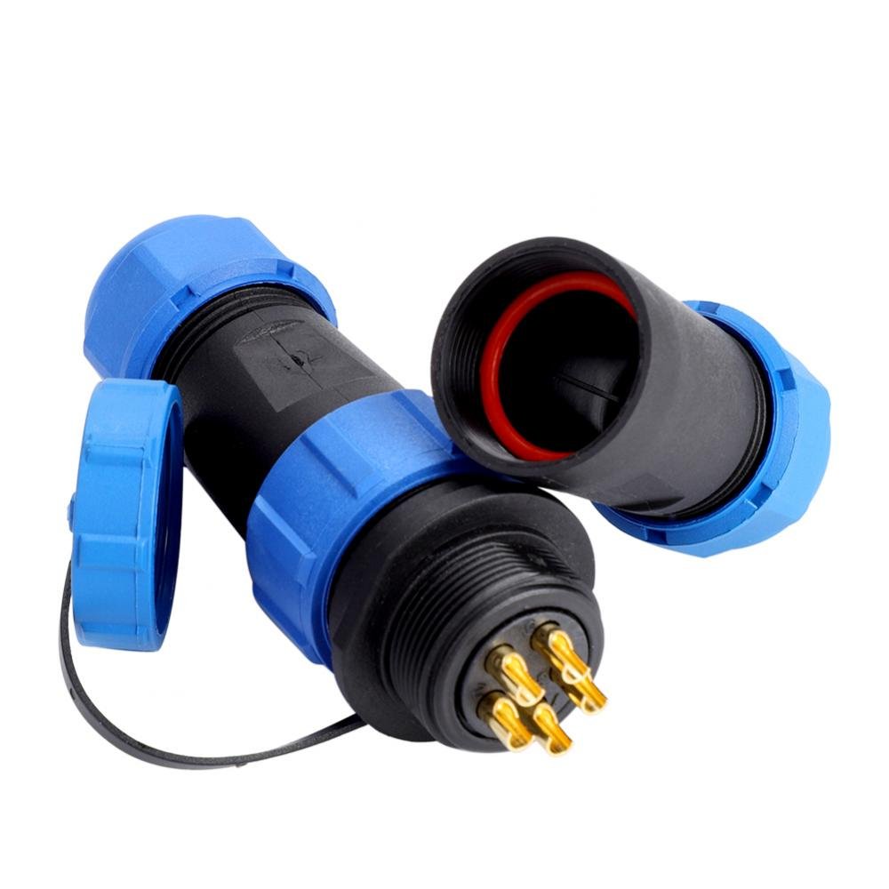SP21 IP68 2/3 /4/5 /7/9 /12pin Waterproof Aviation Plug Socket Cable in-line Connector Plasti Aviation Plug and Socket IP68 Wire-to-Wire Installation 110-380V(5 pin)