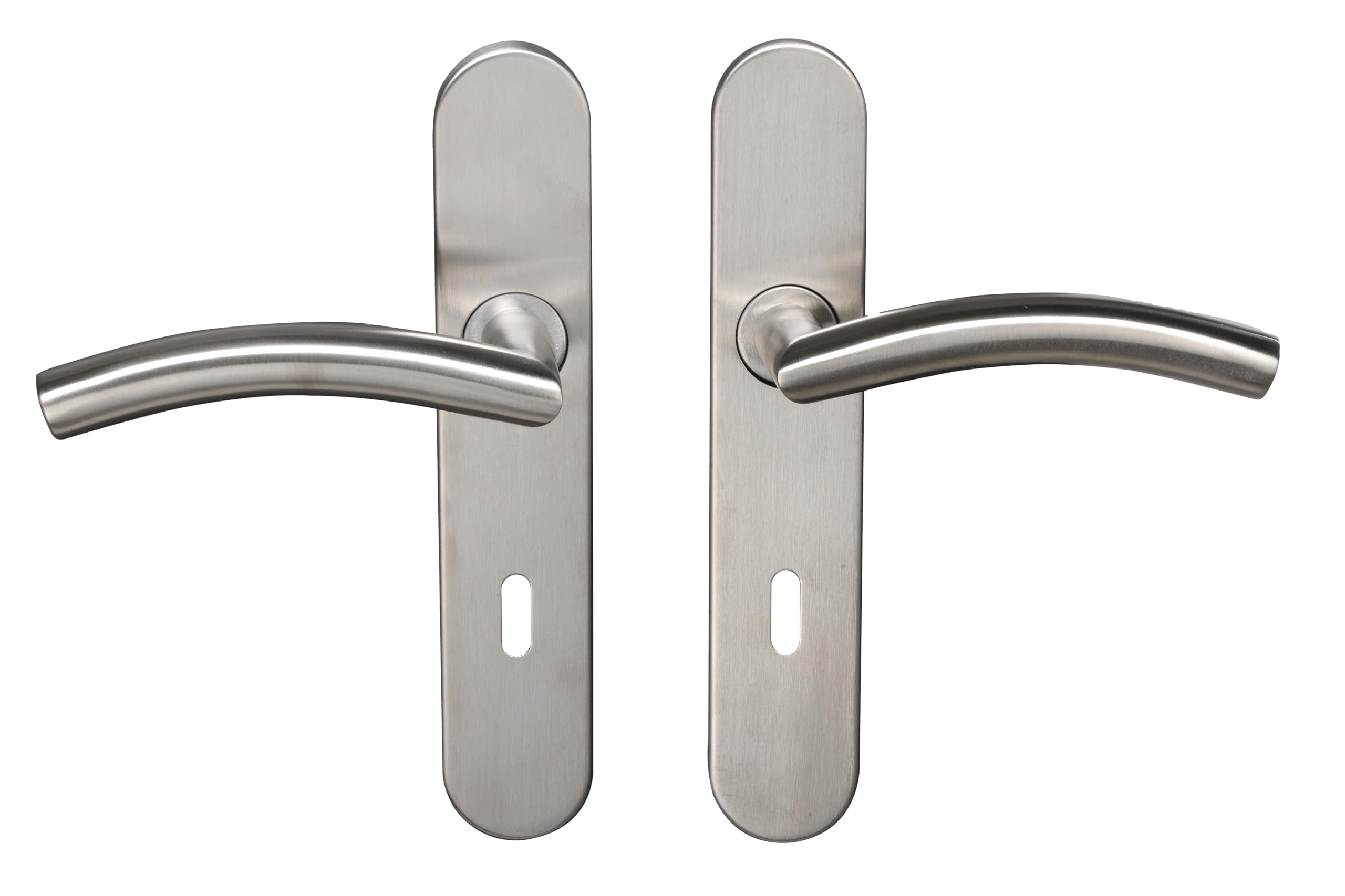 Bricard Tempo Classic 666472 Set of Stainless Steel Handles on Backplate
