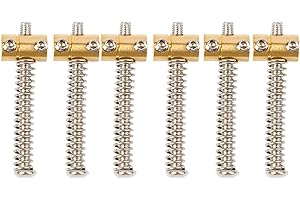 HERCHR 6Pcs Brass Saddles Set, TL Tailpiece Telecaster Electric Guitar Replacement Parts Compensated Telecaster Bridge Saddles Set for Tele Style Electric Guita