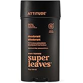 ATTITUDE Aluminum-Free Deodorant for Men, 95% Natural Origin Ingredients, EWG Verified, Plant Based Odor Control, With Baking Soda, 2.64 Oz