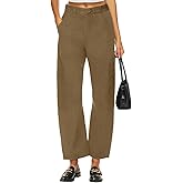 Lepunuo Womens Barrel Cargo Pants Casual Baggy Stretchy Elastic Waisted Wide Leg Jeans Y2k Streetwear with 6 Pockets
