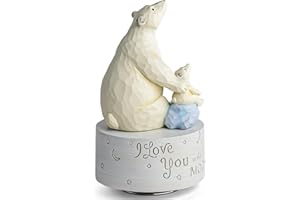 AIDLNS Polar Bear Music Box,I Love You to The Moon and Back Musical Figurine,Hand-Painted Figure,Sentimental, Perfect for Parents,Loved Ones,Heartfelt Home Décor Keepsake,Plays Edelweiss Melody
