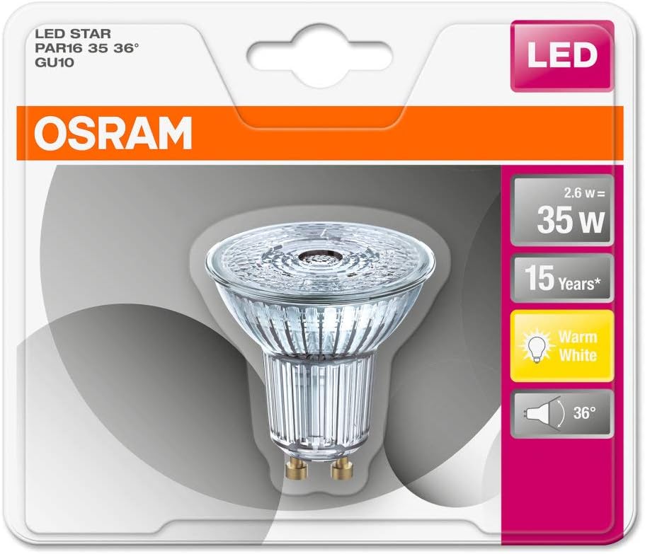 OSRAM LED Star PAR16 / LED Reflector lamp, PAR16, for line Voltage Operation with pin Base: GU10, 2.60 W, 220…240 V - Image 3