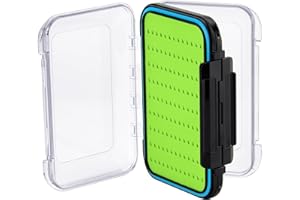 Gonex Fly Boxes for Fly Fishing Jig Boxes Two-Sided Waterproof Lightweight Fly Fishing Box Easy Grip Transparent Lid Fly Fish