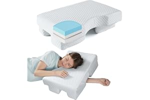 PYURIFAI Side Sleeper Pillow with Arm Hole - Adjustable Shoulder Pillow for Side Sleepers, Memory Foam Pillow Provides Support & Reduces arm Pressure, Cooling Arm Pillows, Rotator Cuff Pain Relief