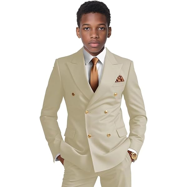 Amazon.com: Boys Suit Double Breasted Jacket Pants Wedding Tuxedo