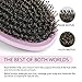 Aprilis Boar Bristle Hair Brush with Nylon Detangle Pins, Bamboo Oval Hairbrush for Effective Straightening and Detangling for Women Men and Child's Hair, with Hair Brush Cleaner