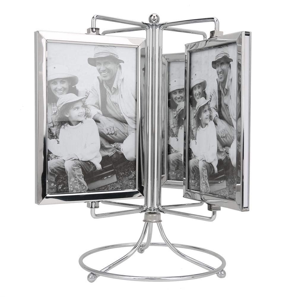 Cafopgrill Metal Home Rotating Photo Picture Frame Restaurant Rotating Menu Frame Photo Display Multi-Photo Display for 4x6in Photo