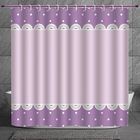 Stylish Shower Curtain 2 0 Mauve Decor Old Fashion Ornate Lace