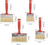 WAIZHIUA 4Pcs Fence Brush Set with Gloves 4 Sizes Decking Wood Paint view 2