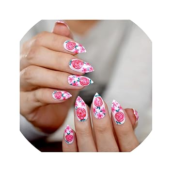 Shiny Red Fake Nails Square Medium Press On Nails Glitter