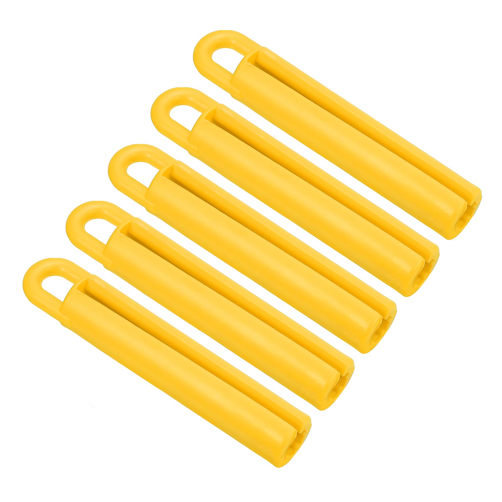 PATIKIL 4" Billiard Cue Hanger, 5 Pack Rubber Snooker Pool Rod Sleeve Protector Billiard Stick Storage Hanging Tool Accessory, Yellow