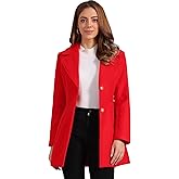 Allegra K Women's Elegant Overcoat Notched Shawl Collar Single Breasted Outerwear Winter Long Coat