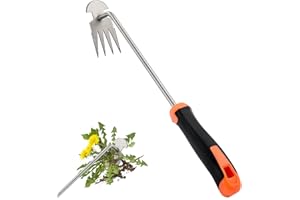 Weed Puller Tool, Rubber Handle Garden Manual Weeder Tool, Portable Stainless Steel Weeding Tools, for Hand Weeder Puller for