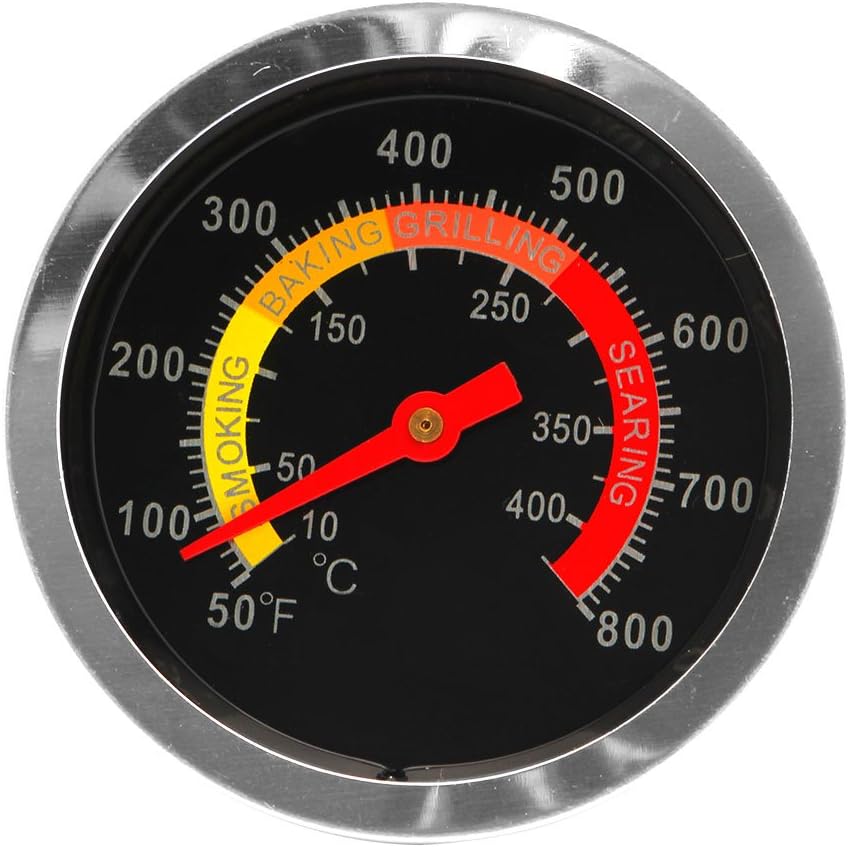Oranmay Stainless Steel Barbecue Charcoal BBQ Smoker Grill Thermometer Temperature Gauge 50F~800F for Barbecue Meat Cooking Beef Pork Lamb