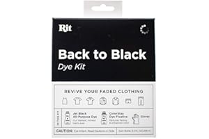 CRAFT COUNTY Rit Dye Back to Black Kit – Includes Jet Black All Purpose Dye, ColorStay Dye Fixative, & Gloves – Restore Faded Fabrics