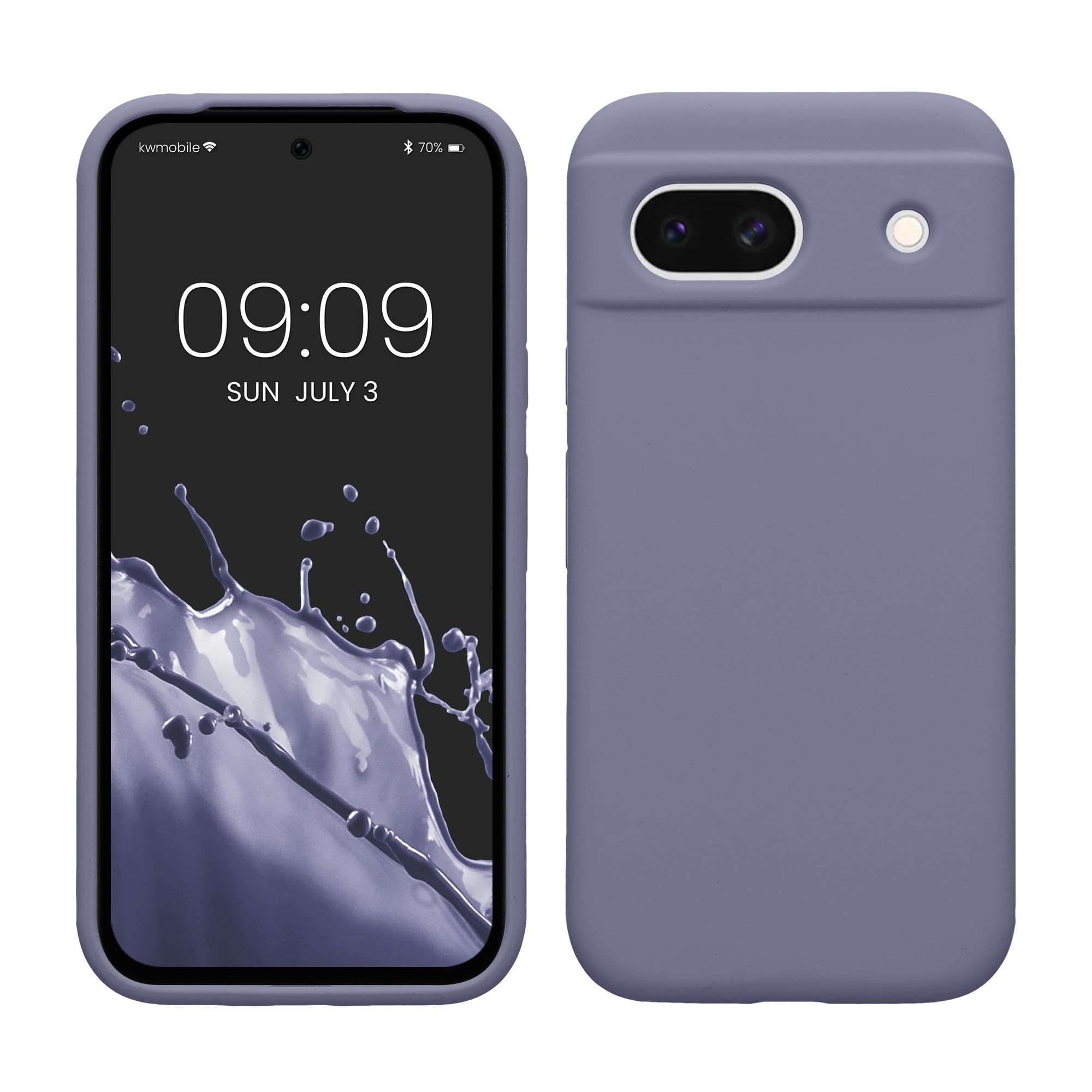 kwmobile Case Compatible with Google Pixel 8a Case - TPU Silicone Phone Cover with Soft Finish - Lavender Grey
