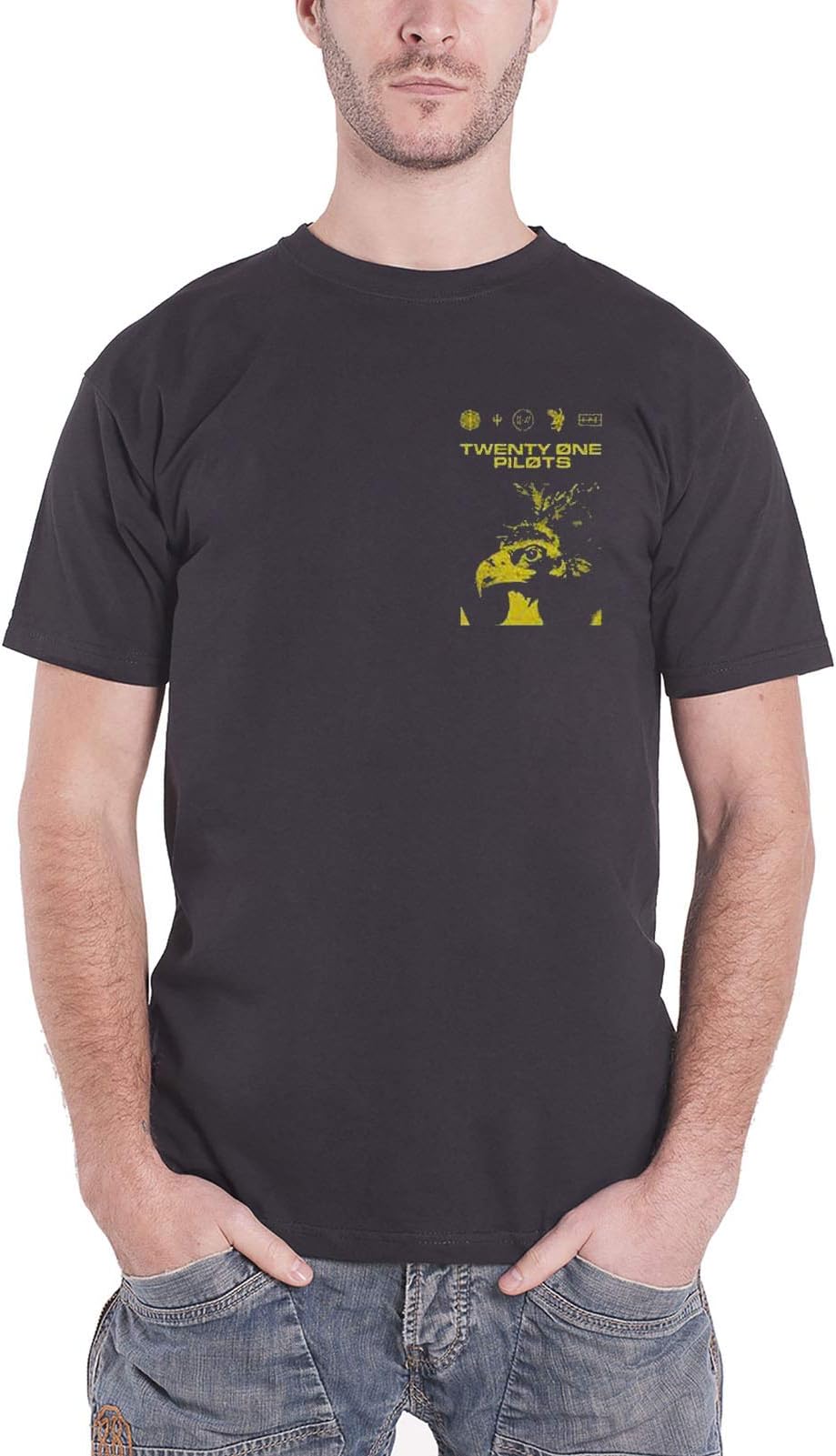 Twenty One Pilots T Shirt Official Trench Title Band Logo Mens Ash Black