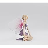 Comfy Hour Flower Fairy in Pastel Violet Dress Figurine, Collectible for Home Decoration, Fairyland Collection