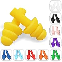 Aniann 10 Pairs Swimming Earplugs Silicone Noise Cancelling Ear plugs Reusable Waterproof Earplugs with Case for Swimming and