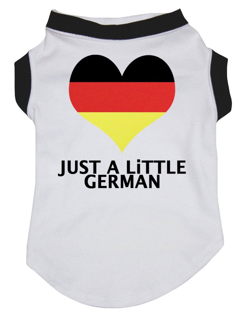 Petitebelle Just A Little German Heart Puppy Dog Shirt (White, Medium)