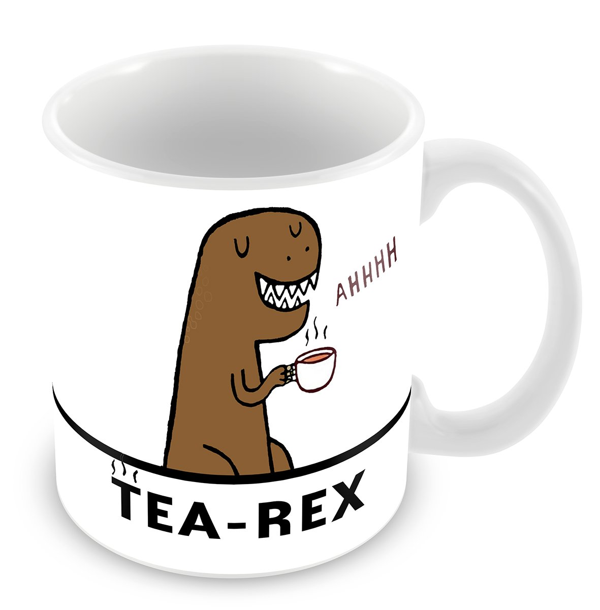 FT Funny Tea-rex Dinosaur Coffee Mug Ceramic White 311.8 g