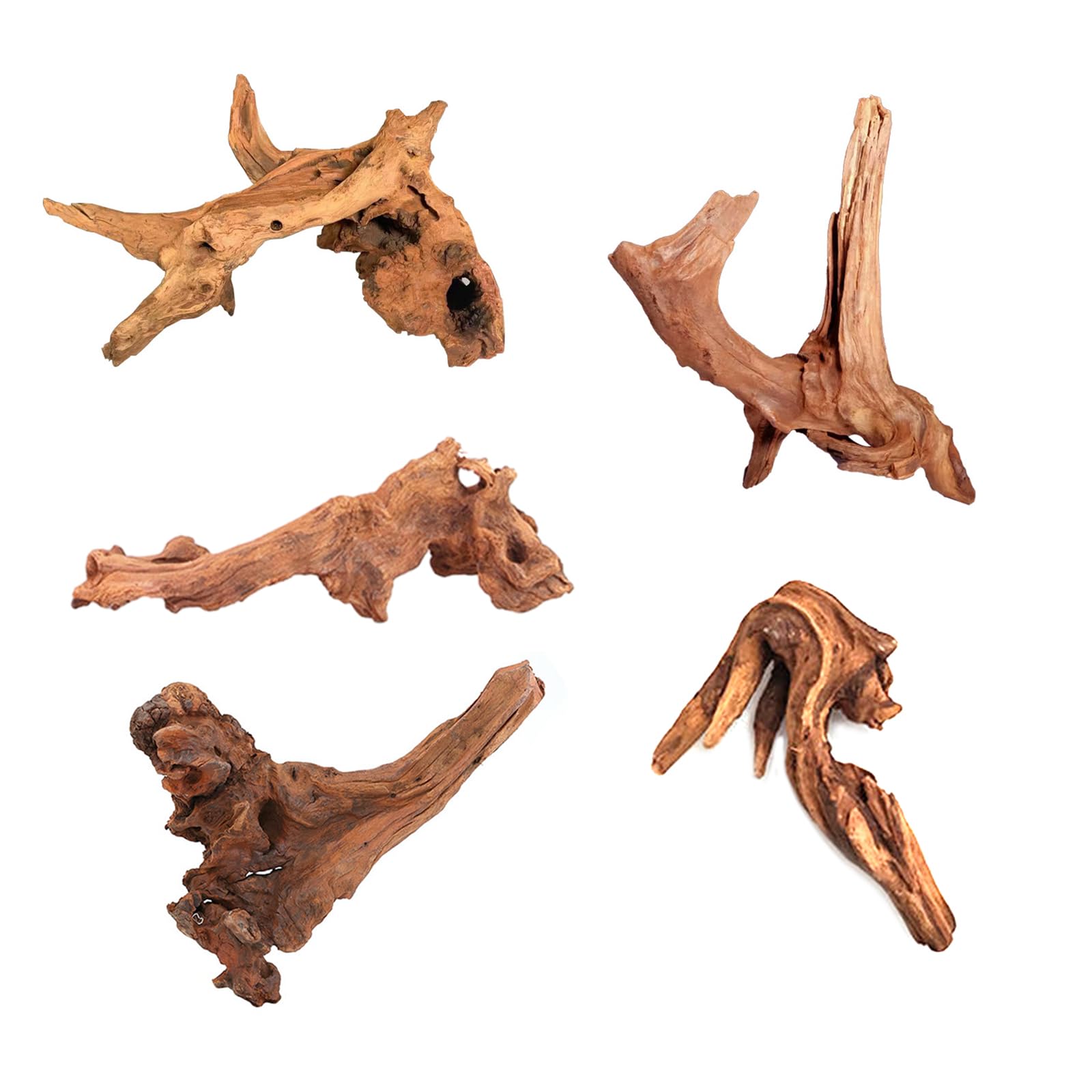 XINGYUXUXIN Aquarium Driftwood Natural Aquarium Decoration Tree Trunk with Rockery View Driftwood Landscaping Decoration Dead Wood Root Decor Hideouts (Random Shape) 5-10cm