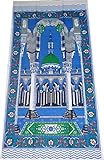 Muslim Portable Prayer Rug Thin Cloth Islamic Namaz Sajadah School Camping Backpack Travel Office Sajjadah - Blue
