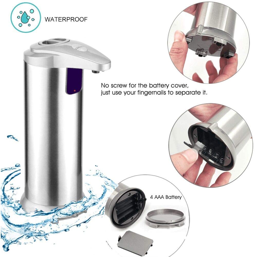 Automatic Soap Dispenser Hand Free Stainless Steel Waterproof Infrared
