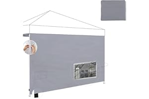 SANWAY Instant Canopy Tent Sunwall Only, 10x10 Canopy Sidewalls Splicable for Pop up Canopy, 2 Storage Pockets, 1 Pack Sidewall (Gray)