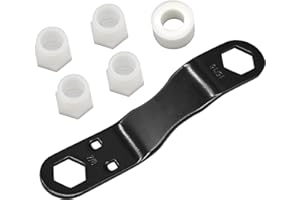 Powswopx RV Water Heater Drain Plug Kit Include Wrench & 4 Pieces 1/2" NPT RV Heater Water Plugs and 1 Roll PTFE Tape Fits 7/8" & 15/16" Drain Plugs