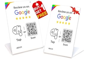 REVLIXI Google Review Stand (2 PCS) -Boost Google Reviews w/Reusable Google Review Tap Card Stand & QR Code Stand- No App No Subscription - Compatible with iPhone & Android - Grow with Google Reviews