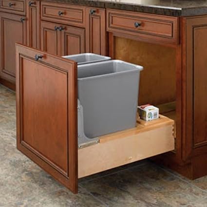 Amazon Com Rev A Shelf Double Rev A Motion Pull Out 30 Qt Trash