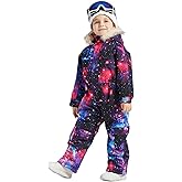 SNBOCON Kids Girls Boys Waterproof Colorful One Piece Snowsuits Coveralls Ski Suits Jackets Winter Jumpsuits