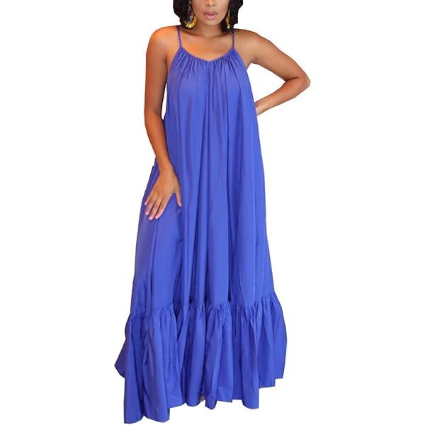 casual beach dress for wedding Ruffle Maxi Dress, Long Flowy Beach Cotton Dress, Beach Bride main image 1