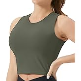 THE GYM PEOPLE Women's Medium Support Sports Bra Removable Padded Sleeveless Workout Crop Tops