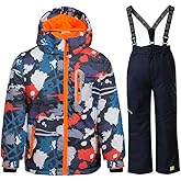 HOTIAN Boys Ski Jacket Snow Jacket Pants Suits Windproof Waterproof Winter Coats