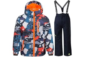 HOTIAN Boys Ski Jacket Snow Jacket Pants Suits Windproof Waterproof Winter Coats