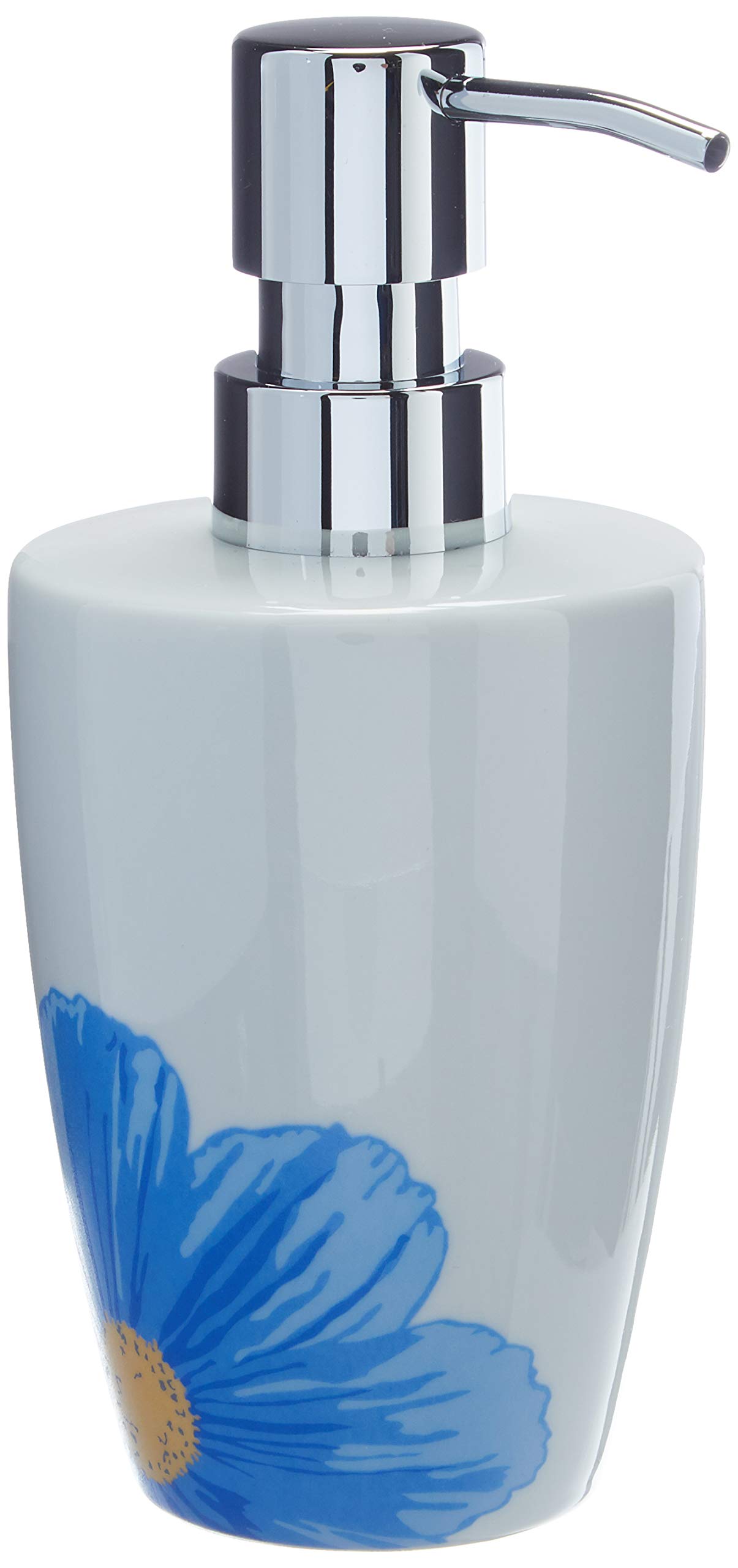 Spirella Desk Accessory Darwin Big Flower Blue Dispenser 1211823, White, Standard