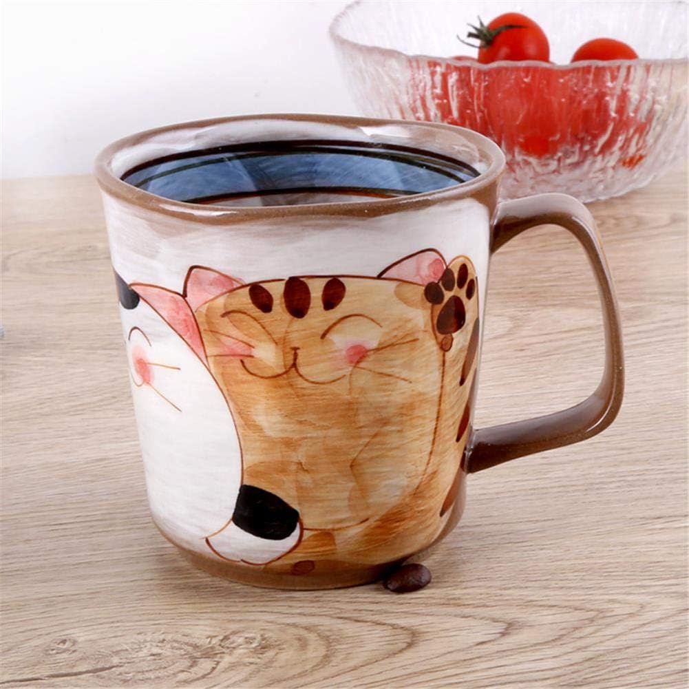 Hand Drawn Cute Lucky Cat Cups, Ceramic Mugs, Drinking Cups, Tea Cups,for Home and Office,for New Year Gift,350 ML, Creative Cup, Best Ceramic,Handmade