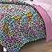 My Room Neon Leopard Ultra Soft Microfiber Girls Comforter Set, Multi-Colored, Full