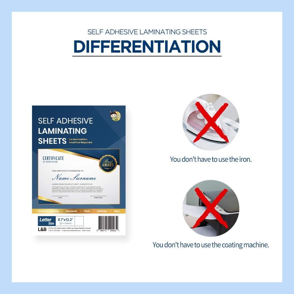 No Machine Need Self Adhesive Laminating Sheets 9 X 12 Inch By Ha Shi Letter Size 20 Sheets No Heat Pouches Presentation Products Surclima Office Products