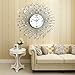 NEOTEND Modern Wall Clock for Living Room Decor Large Bedroom Silent Decorative Wall Watch Metal Quiet Crystal Kitchen Big Office Farmhouse Frameless 25.6 Inch