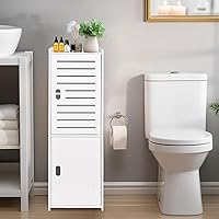 ShellKingdom Toilet Paper Holder Stand, Small and Slim Bathroom Storage Cabinet Shelves, Storage Cabinet for Bathroom Small S
