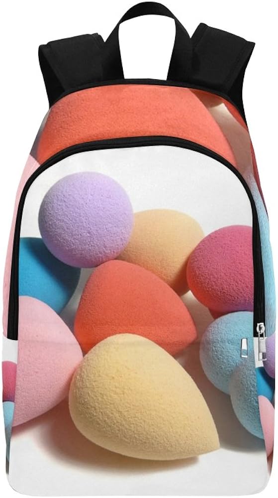 Make Up Sponges Facial Colorful Sponge Blender Unique Custom Outdoor Shoulders Bag Fabric Backpack Multipurpose Daypacks For Adult