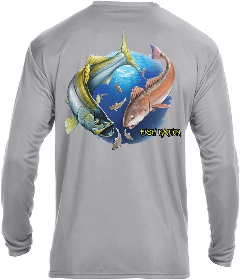 FISH NATION-High Performance - Dri Fit UPF 30+ Mens Long Sleeve Fishing Shirt