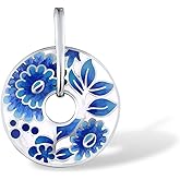 Santuzza 925 Sterling Silver Handmade Enamel Pattern Pendant